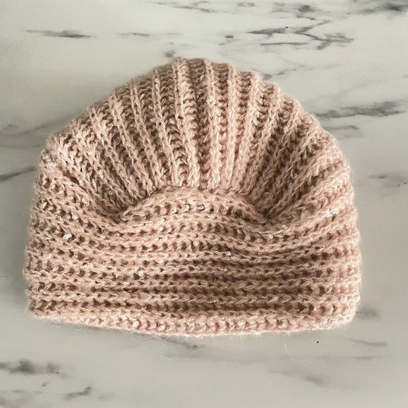 Sézane Dusty Rose Turban Beanie Hat - Picture 3 of 5